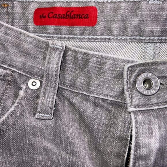 Adriano Goldschmied Women 29R‎ Casablanca Distressed Gray Low Rise Jean (V) - Picture 6 of 12